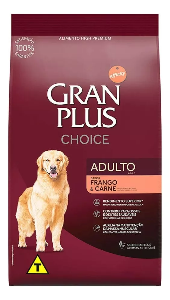 Gran Plus High Premium Choice sabor frango e carne para cães adultos 15kg