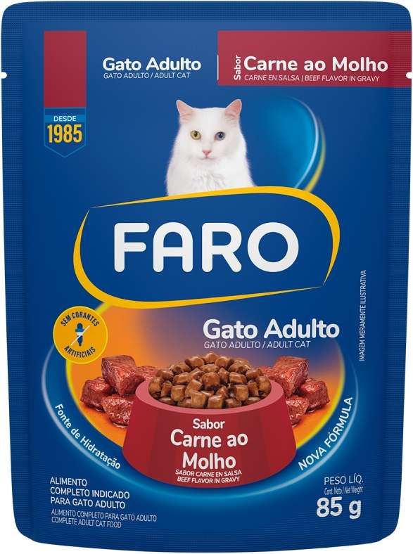 Ração Úmida Faro  para Gatos Adultos 85g