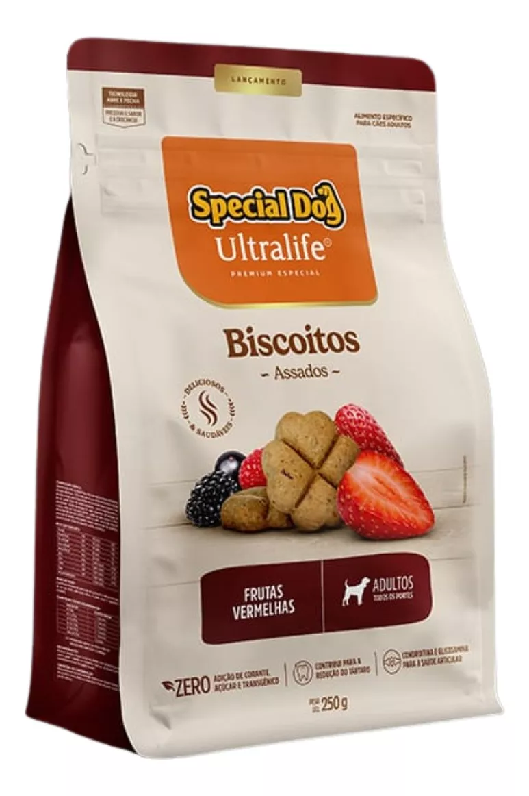 Cookie Biscoito Frutas Vermelhas Cães Adultos Specialdog250g