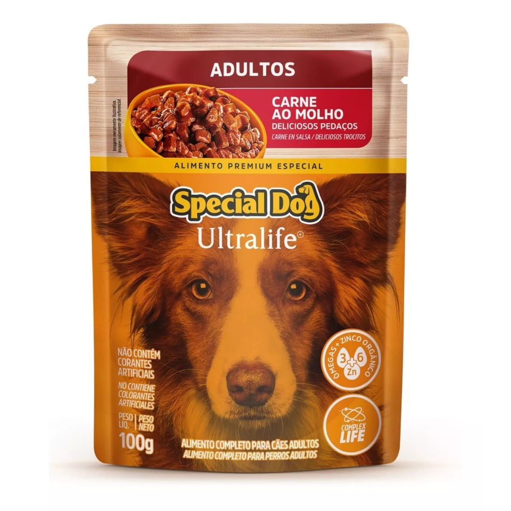 Special Dog Carne Ao Molho Ração Úmida Sachê 100g